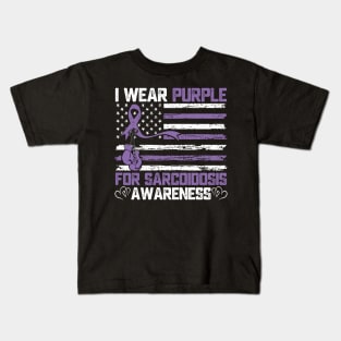 I Wear Purple for Sarcoidosis Awareness – April Rare Disease Support Design Kids T-Shirt